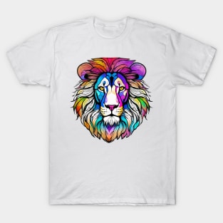 Psychedelic Art Lion Face T-Shirt